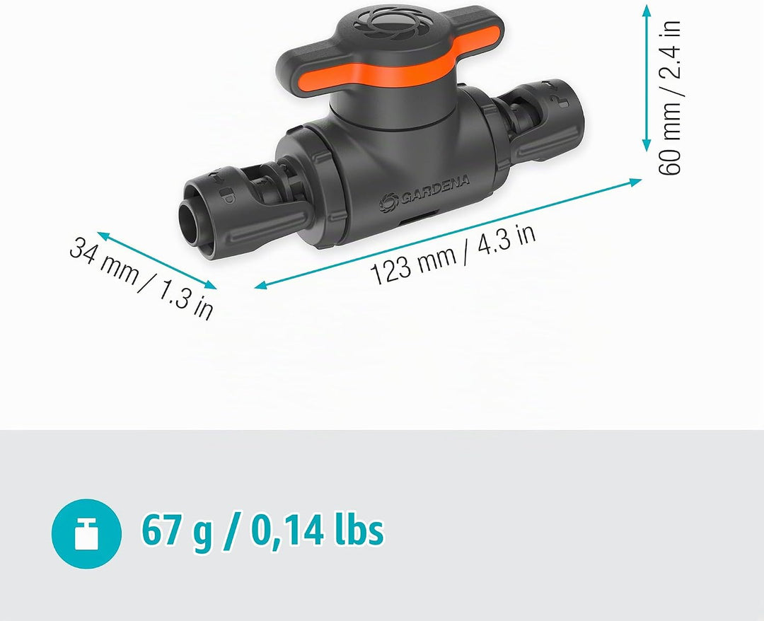 Gardena Micro-Drip-System Regulier- und Absperrventil 13 mm (1/2 Zoll): Einfache Rohrabsperrung und