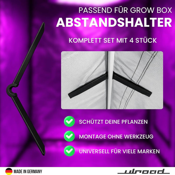 4X Ersatzteil für Grow Box Fixture Poles Space Booster Zelt Schrank Stangen Befestigung Zubehör Grow