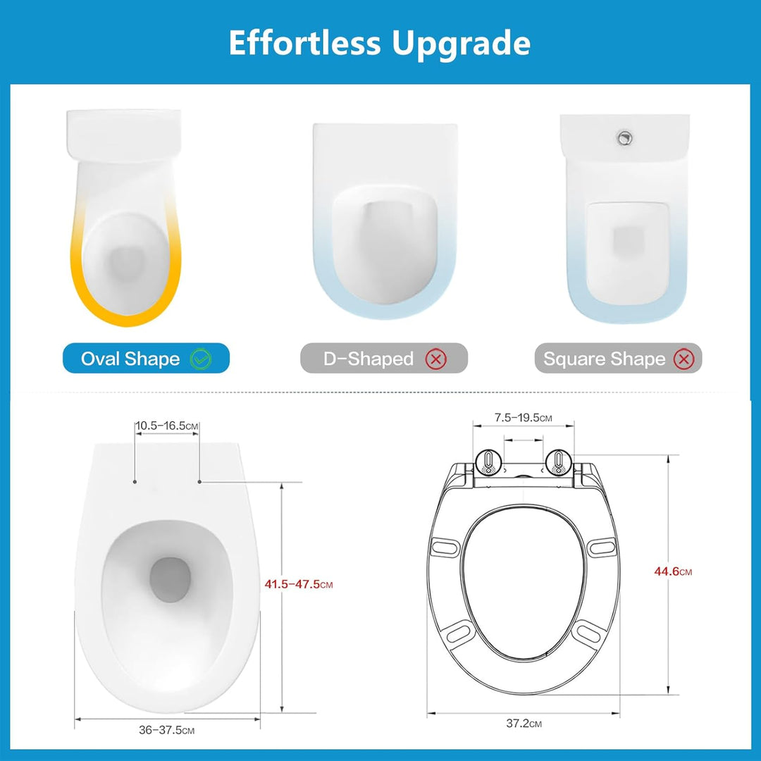 YEAUPE PRO Toilettendeckel mit Absenkautomatik, WC Sitz UV-beständig, klodeckel mit Quick-Release-Fu