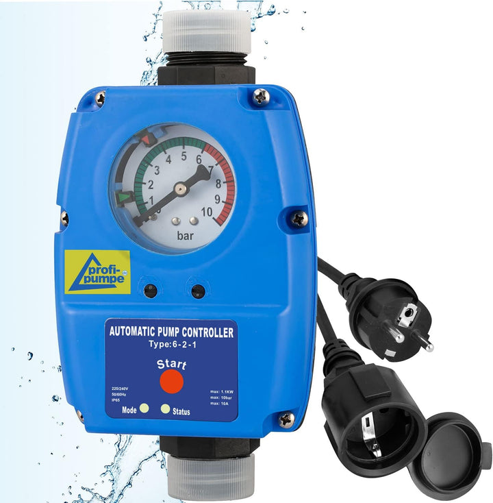 Pumpensteuerung Druckschalter mit Manometer Druckwächter einstelbar 6-2 Automatic-Controller Durchfl