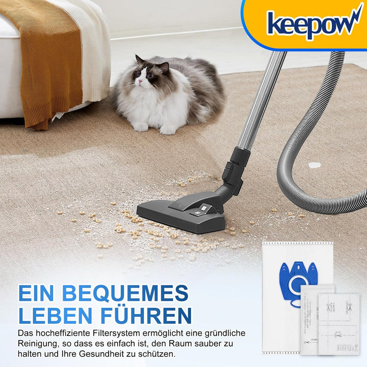 KEEPOW 12 Staubsaugerbeutel für Miele Complete C3 C2 C1 Staubsauger Classic C1 S8360 S8340 S2 S4 S5