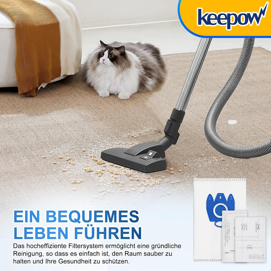 KEEPOW 12 Staubsaugerbeutel für Miele Complete C3 C2 C1 Staubsauger Classic C1 S8360 S8340 S2 S4 S5