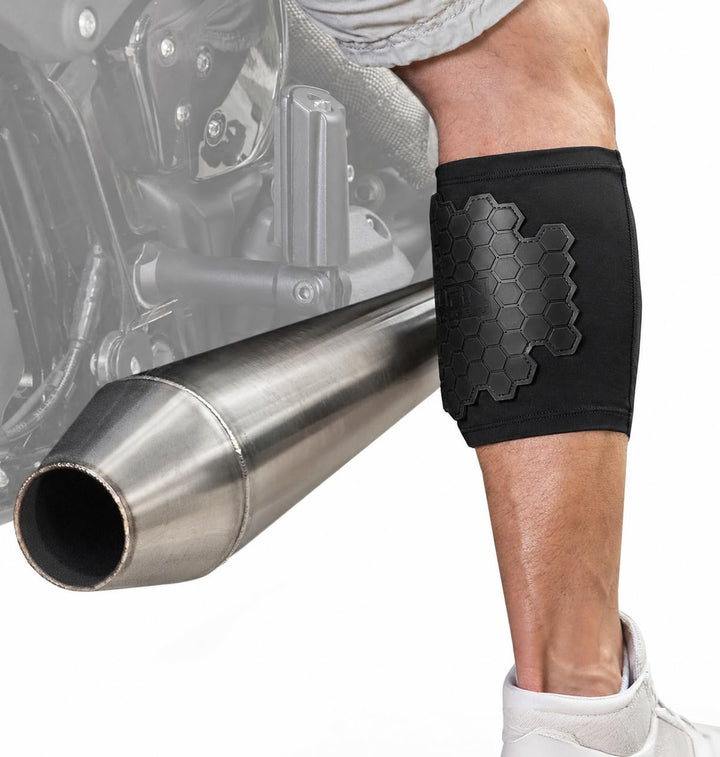 Burn Jacket Motorrad Auspuffrohr Verbrennung Schutzhülle Beinschutz, Schwarz 12.5 - 16.5 inches, 12.