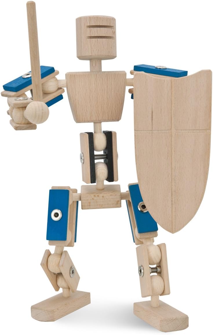 rewoodo Helden Aus Holz Komplettheld Blauer Ritter Holzspielzeug ab 3 Jahren Made in Germany Komplet