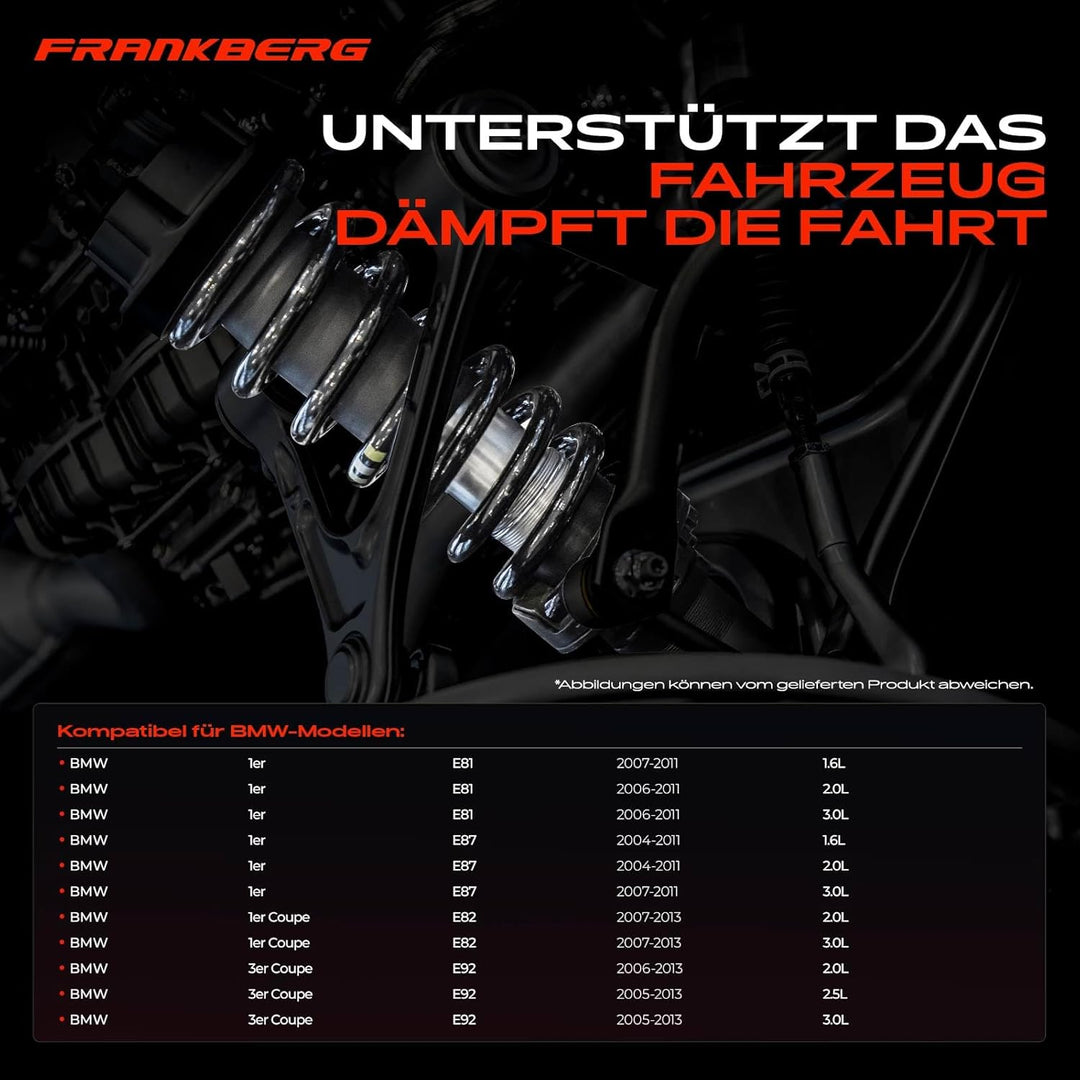 Frankberg 2x Federn Fahrwerksfeder Hinterachse Kompatibel mit 1er E81 2004-2011 1er Coupe E82 2007-2