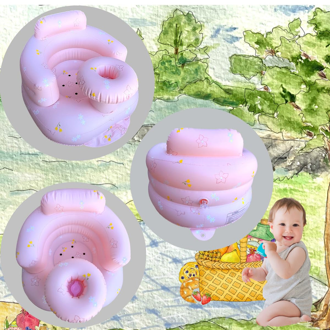 Aufblasbarer Baby-Sitz für Babys ab 4-24 Monaten,Baby-Rückenstützsofa,Boden-Sitzunterstützung zum Si