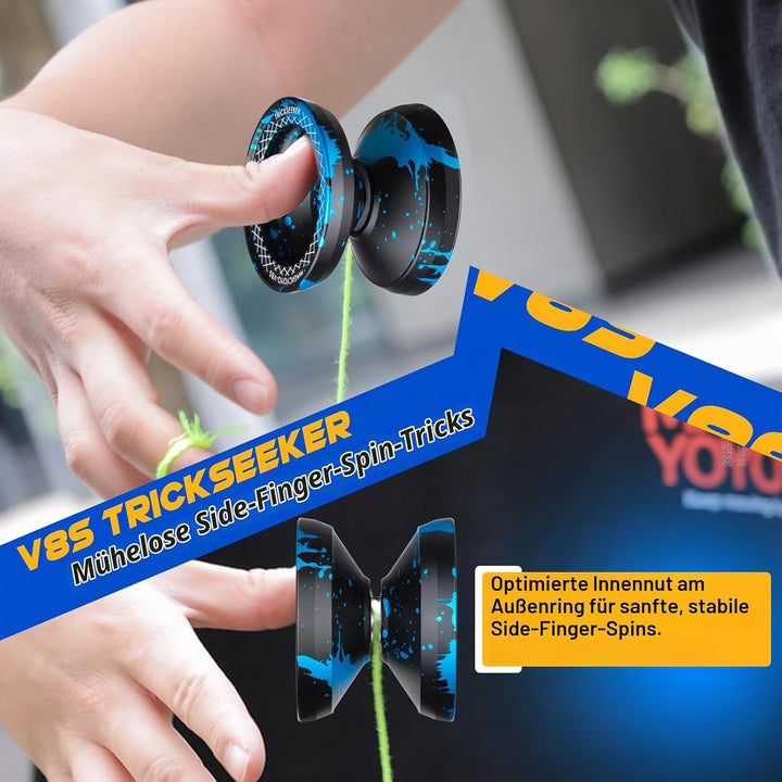 MAGICYOYO JoJo V8S Profi Finger Spin Yoyo für Anfänger &amp; Fortgeschrittene, Responsive JoJo für Kinde