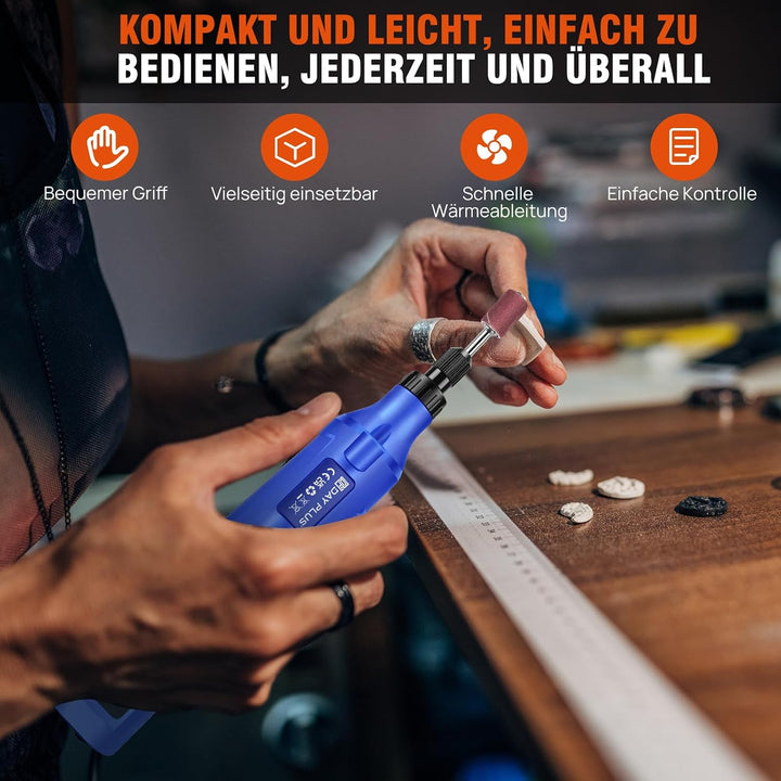 Mini-Akku-Rotationswerkzeug, 5 Geschwindigkeiten und USB-Aufladung mit Aufbewahrungstasche, vielseit