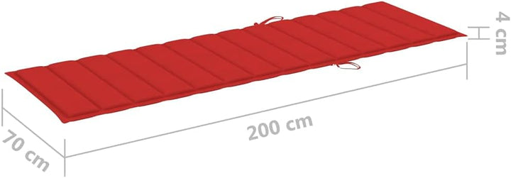 vidaXL Kiefernholz Imprägniert Sonnenliege mit Roter Auflage Gartenliege Relaxliege Holzliege Liege