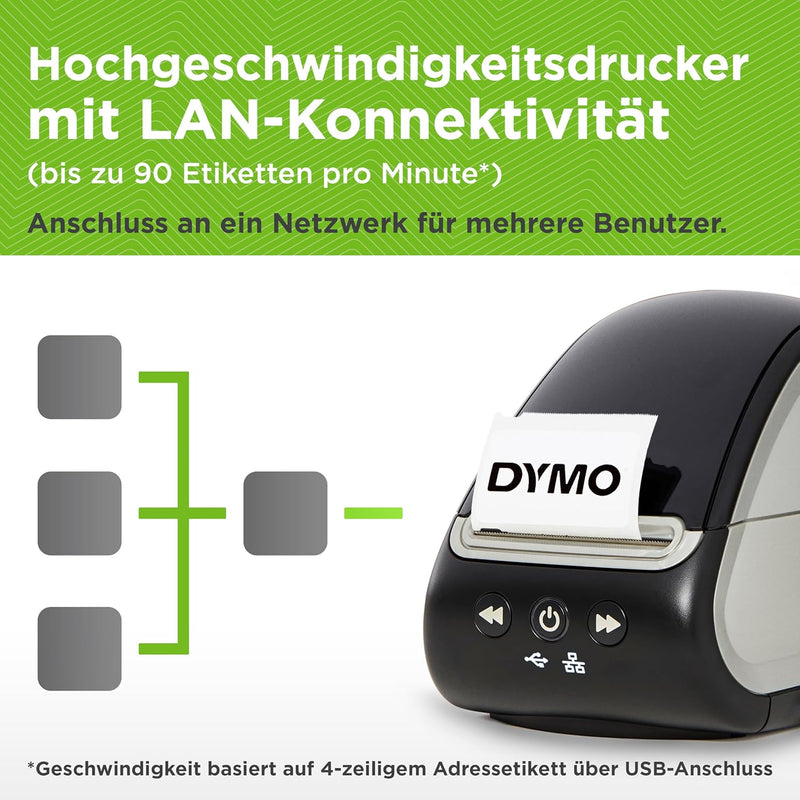 DYMO Etikettendrucker LabelWriter 550 Turbo | Beschriftungsgerät mit Hochgeschwindigkeits-Thermodire