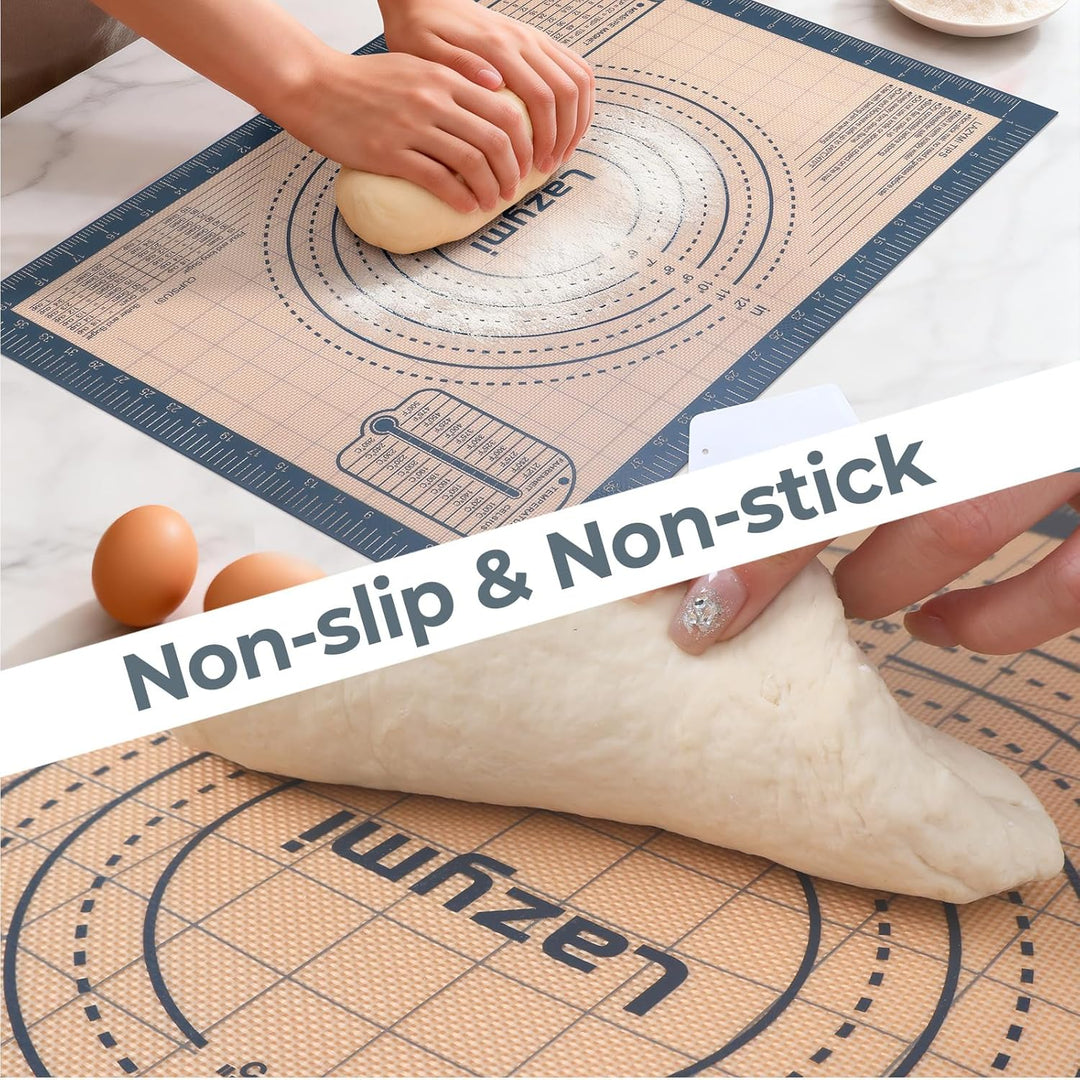 Lazymi Dick Backunterlage Silikon Gross 91 x 61 cm, Antihaft Backmatte rutschfeste Teigmatte Ausroll