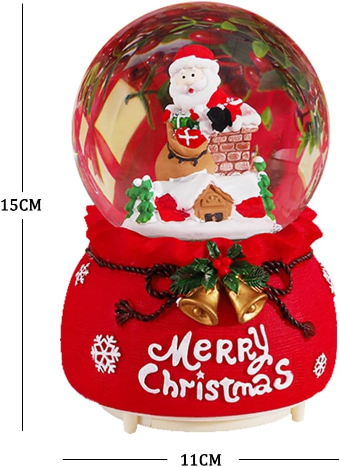 Weihnachtslaterne Musik Laterne Weihnachtliche Schneekugeln Weihnachtsmann für Geschenke und Dekorat