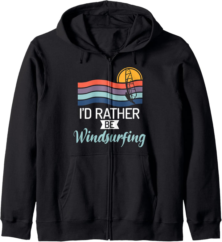 Ich würde eher Windsurfen Sunset Farben Sailboarder Windsurf Kapuzenjacke