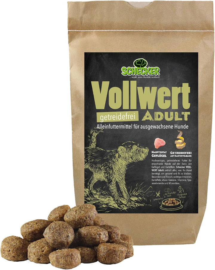 Schecker Trockenfutter - VOLLWERT Adult - getreidefreies Hundfutter - hochwertig - für empfindliche