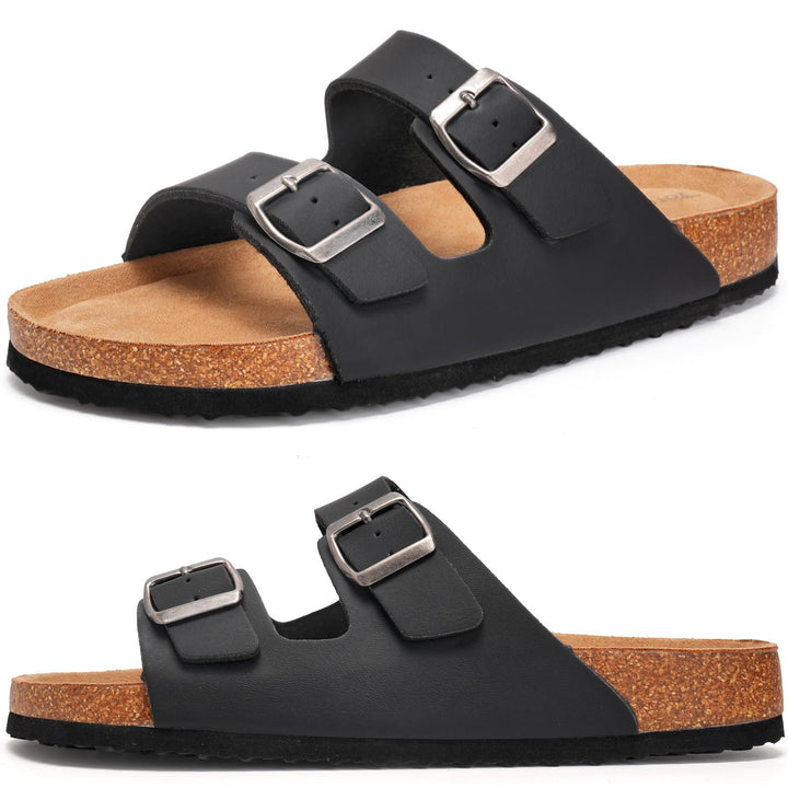 Torotto Herren Pantoletten Leder Unisex-Erwachsene Sandalen Hausschuhe Arbeitsschuhe Antistatik Bequ