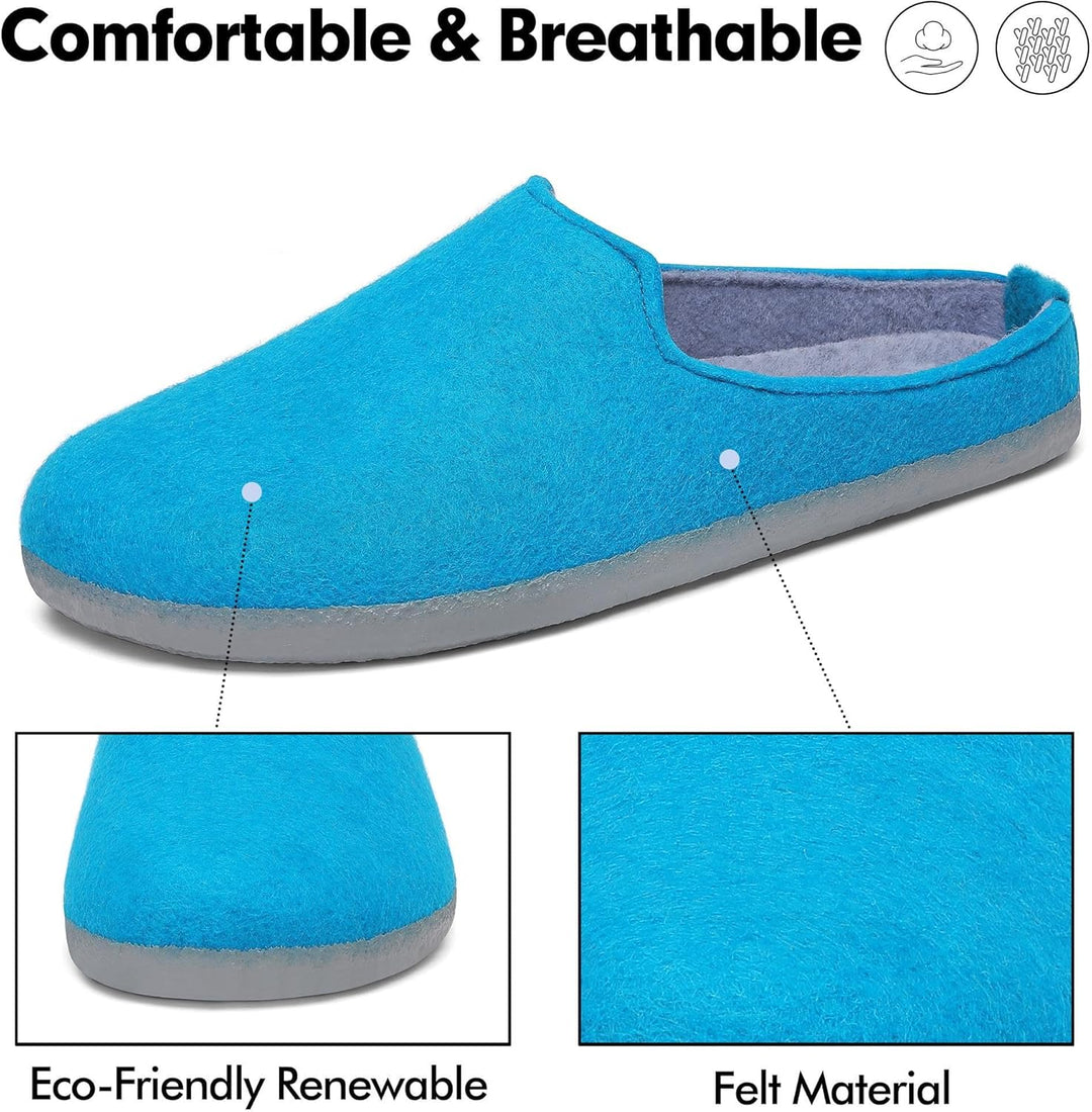 Mishansha Filz Hausschuhe Winter Bequem Filzpantoffeln für Damen Herren Gr.36-47 36 EU Marineblau, 3