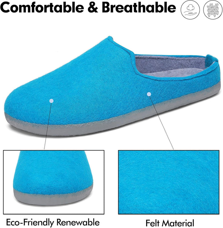 Mishansha Filz Hausschuhe Winter Bequem Filzpantoffeln für Damen Herren Gr.36-47 36 EU Marineblau, 3