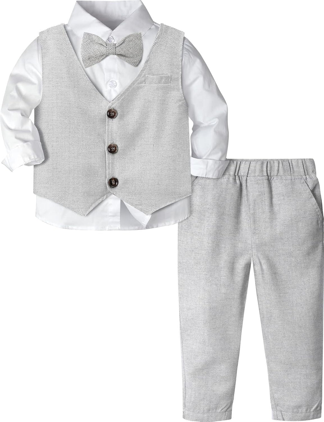 mintgreen Baby Junge Kleidung Formell Anzug Set Hellgrau 2-3 Jahre, Hellgrau 2-3 Jahre