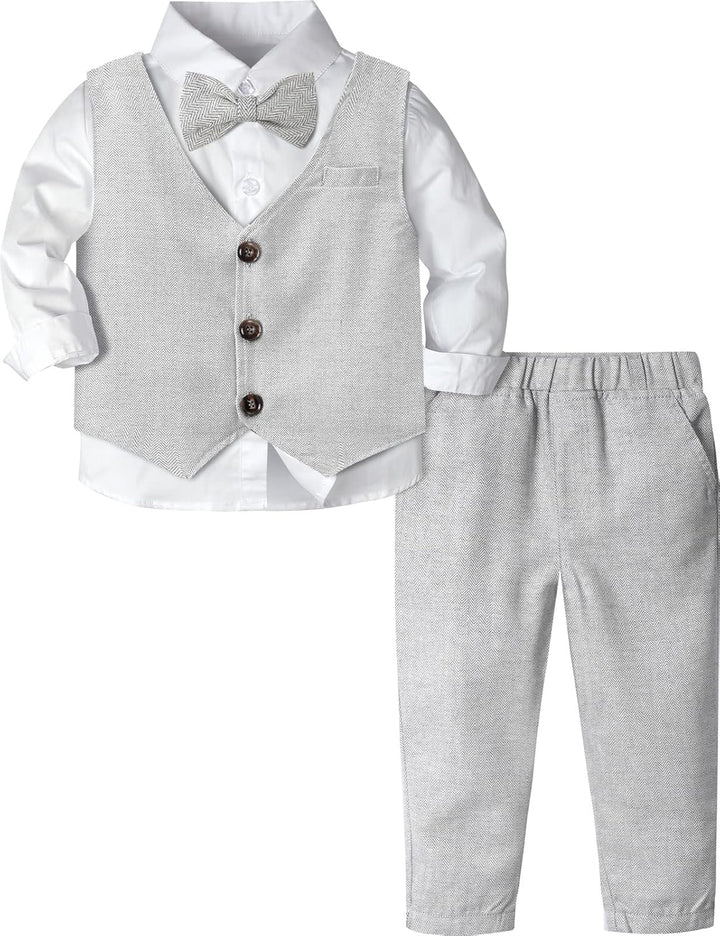 mintgreen Baby Junge Kleidung Formell Anzug Set Hellgrau 2-3 Jahre, Hellgrau 2-3 Jahre