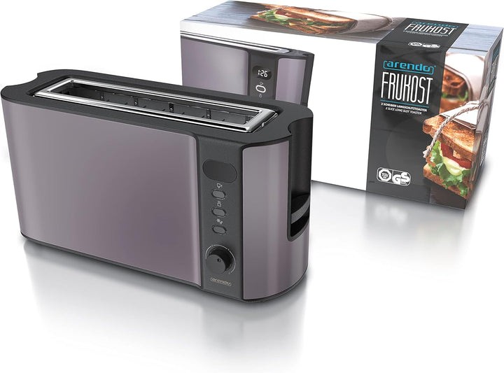 Arendo - Toaster Langschlitz 2 Scheiben - Defrost Funktion - 1000W - Doppelwandgehäuse - Integrierte