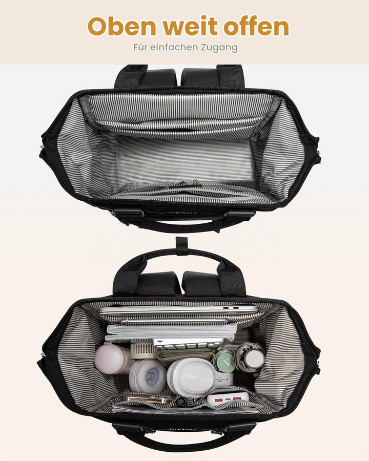 LOVEVOOK Rucksack Damen, Gross Laptop Schulrucksack Mädchen Teenager 17 Zoll mit Datenkabel-Beutel,