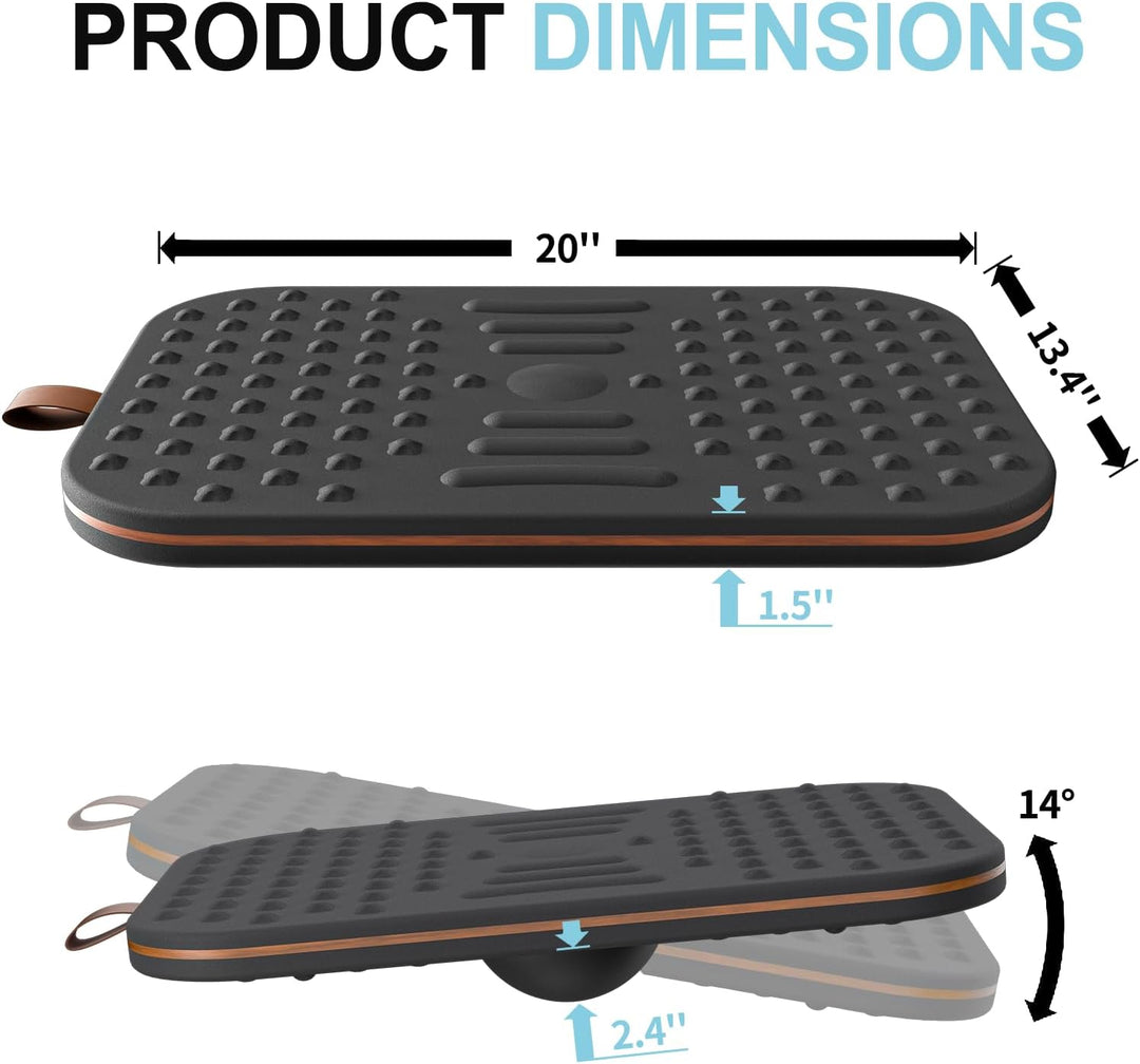 Balance Board,360-Grad Wackelbalance-Board für Erwachsene-2-in-1 Doppelseitige Anti-Ermüdungsmatte &