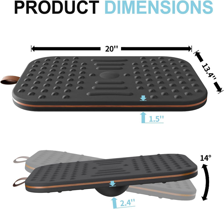 Balance Board,360-Grad Wackelbalance-Board für Erwachsene-2-in-1 Doppelseitige Anti-Ermüdungsmatte &