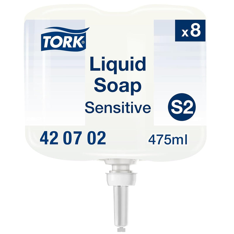 Tork Sensitive Hand Mini Flüssigseife S2, dermatologisch getestet, 8 x 475 ml, 420702 3800 ml (8er P