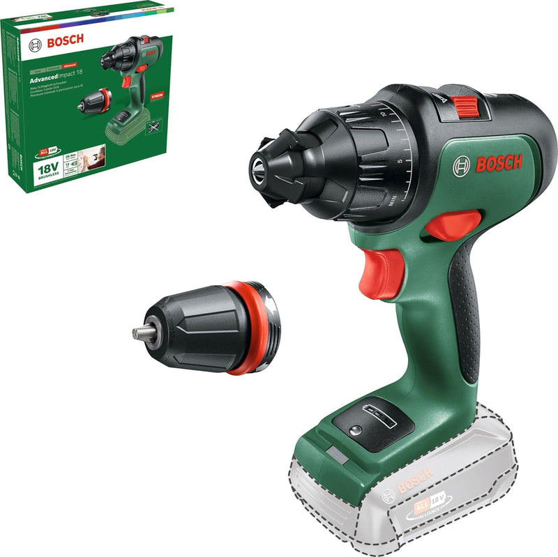 Bosch Akku Schlagbohrmaschine AdvancedImpact 18 (ohne Akku, 18 Volt System, im Karton) AdvancedImpac