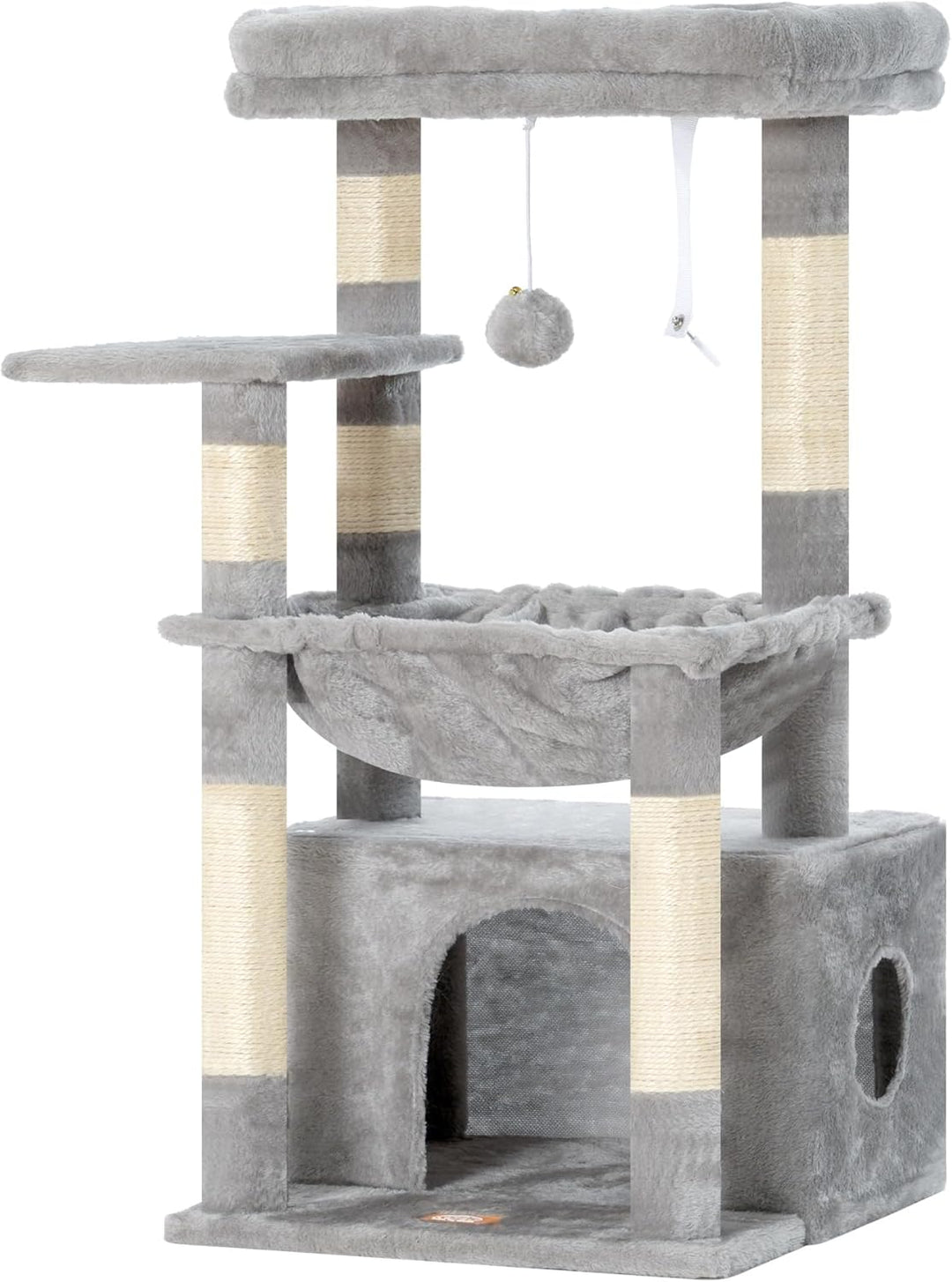 Heybly Kratzbaum, Katzenbaum mit Extra Grossem, Weichem Katzenkorb, Katzenkratzbaum mit Geräumigem K