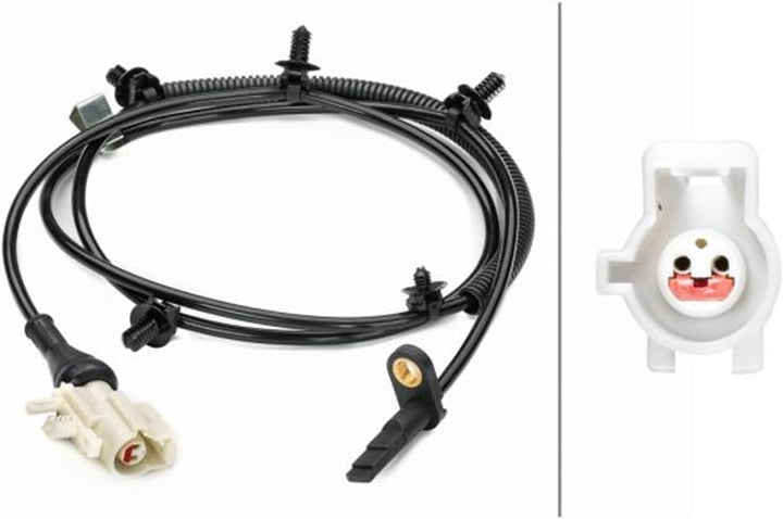 HELLA 6PU 230 040-501 ABS Sensor - Raddrehzahl - 2-polig - Hinterachse - Kabel: 1410mm - mit Halter