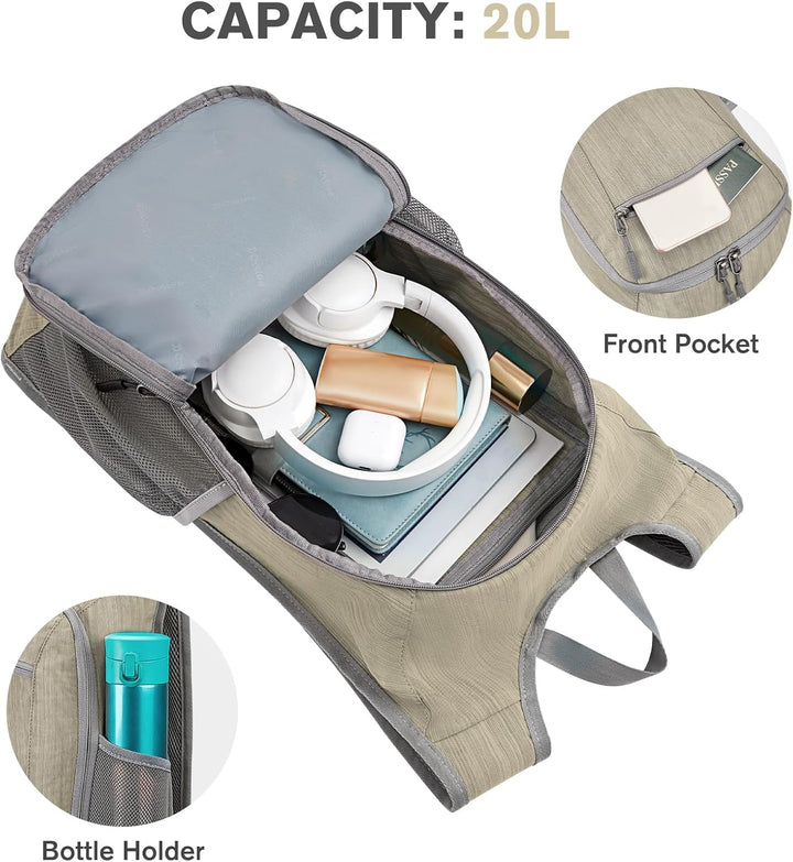 G4Free 10/15/20L Faltbarer Rucksack Klein, Wanderrucksack Leicht, Tagesrucksack Damen Herren für Wan