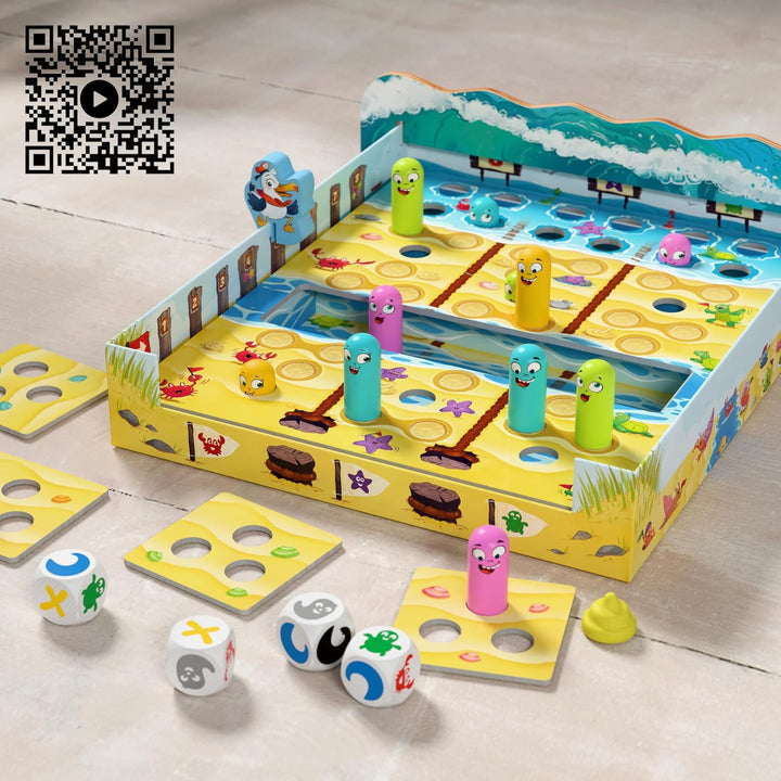 HABA Watt geht ab?! – Lustiges 3D-Strand-Würfelspiel &amp; Familienspiel ab 6 Jahren – Für 2–4 Spieler m