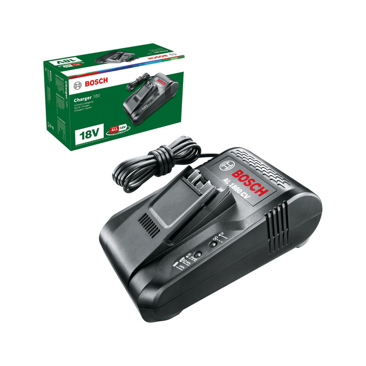 Bosch Schnellladegerät AL 1880 CV (ohne Akku, 18 Volt System, kompatibel mit 14.4 and 18V Akkus, im