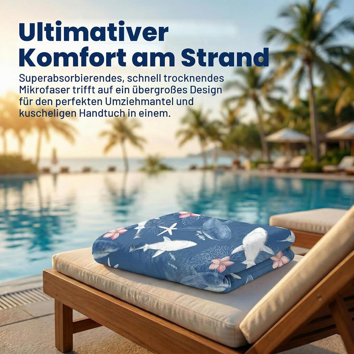 Schnelltrocknender Surfponcho, Wickeltuch, Bademantel, Sporthandtücher für Schwimmer, Hoodie für Kin
