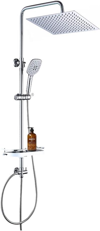 JOHO VC-3030-ABLAGE CP Duschset Regendusche, Chrom & EISL CLAUDIO, Mischbatterie mit Thermostat, The