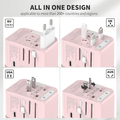 EPICKA Reiseadapter Weltweit, Universal Reisestecker Adapter 30W, Internationaler Steckdosenadapter