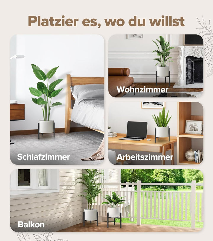 Pflanzenständer 2er Set, verstellbarer Blumenständer, moderner Metall Blumenhocker und stabiler Pfla