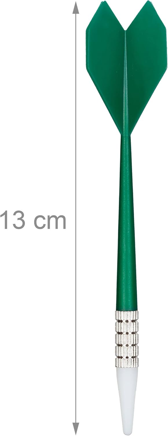 Relaxdays Dartscheibe 42 cm, Softdart Safety Darts, 6 Pfeile, kindgerecht, Standfuss Sicherheits-Dar