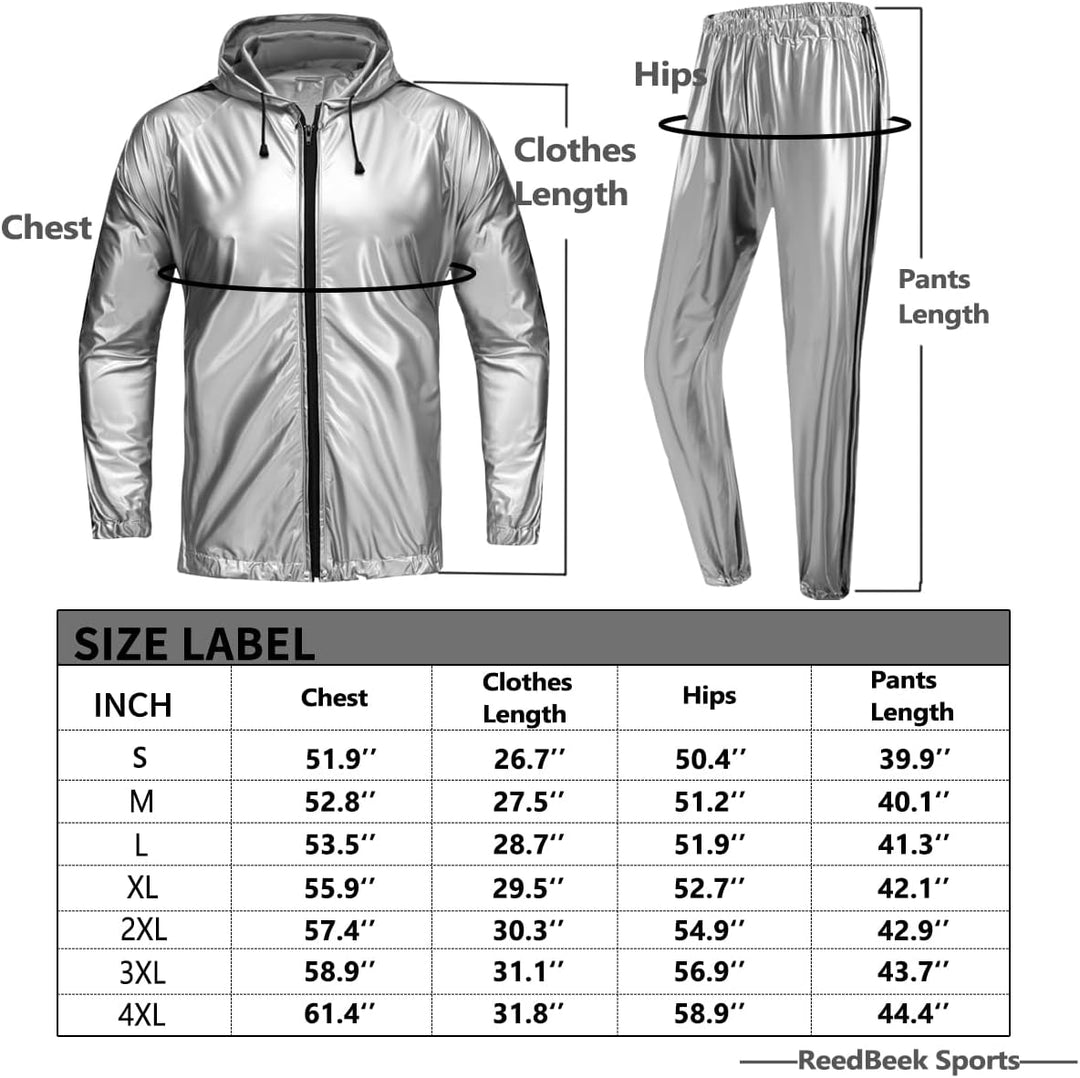 REEDBEEK Anti-Rip Saunaanzug, Gewichtsverlust, Schwitzanzug, MMA-Training, Fitnessstudio, Jacke, Hos
