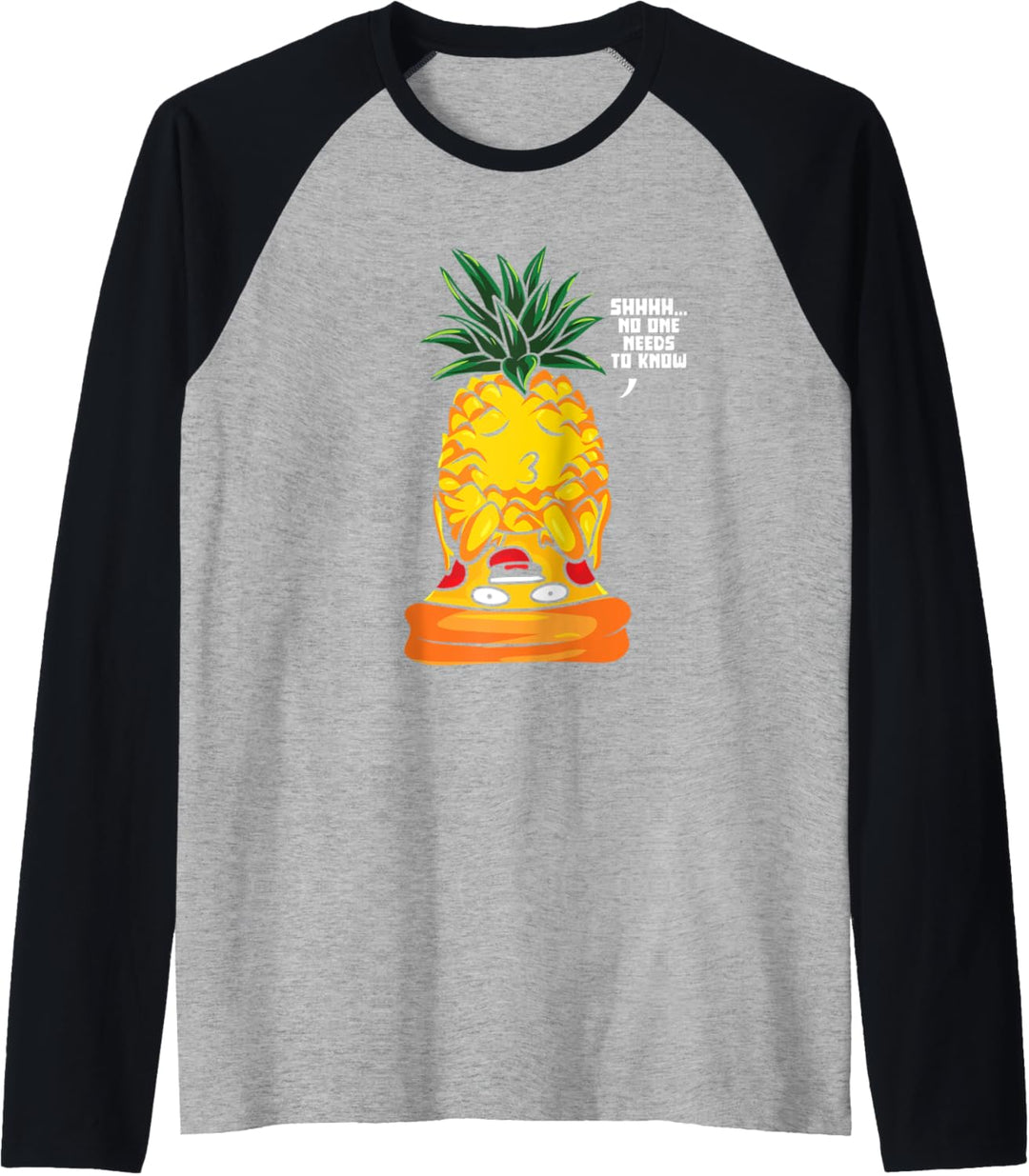 Pineapple Eating Pizza Slice Funny Italian Food Pie Eater Raglan