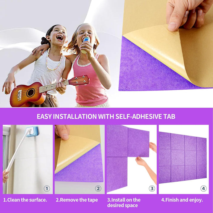 Rdutuok 12 Stück Selbstklebend Akustikplatten,30x30x1 cm Akustik Absorber Akustikpanel Schallschutzp
