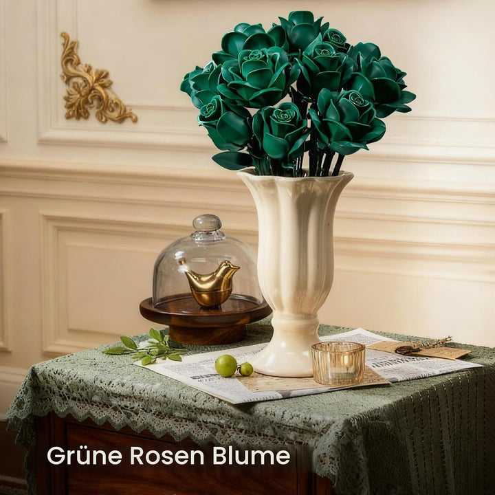 Millionspring Grüner Rosenstrauss Bauset Grüne Künstliche Rosen Geschenke für Ihn Sie Erwachsene zum