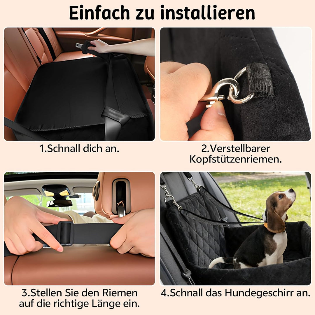 Hunde Autositz für Kleine Hunde, Hundesitz Auto mit dickem Memory-Schaum, Auto-Sitzerhöhung hundeaut