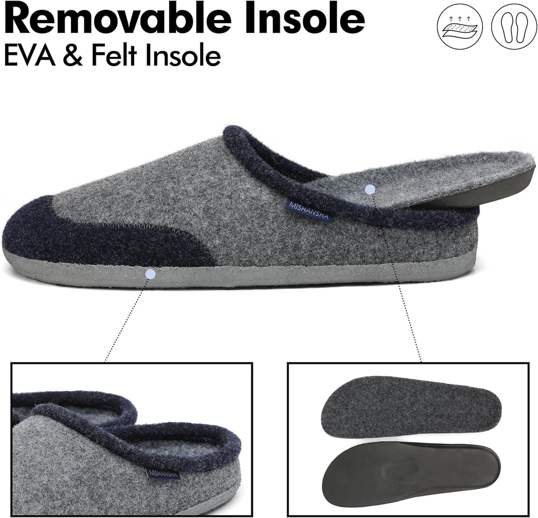 Mishansha Filz Hausschuhe Winter Bequem Filzpantoffeln für Damen Herren Gr.36-48 36 EU Ägyptisch Bla