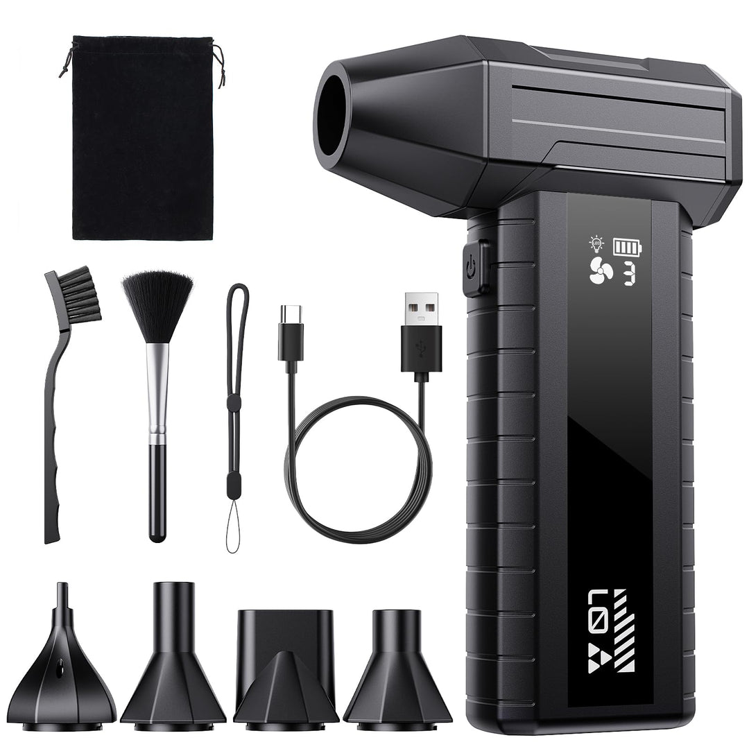 Druckluftspray Alternative, Elektrischer Air Duster mit 200.000 U/min Turbo Gebläse, 10500 mAh Akku