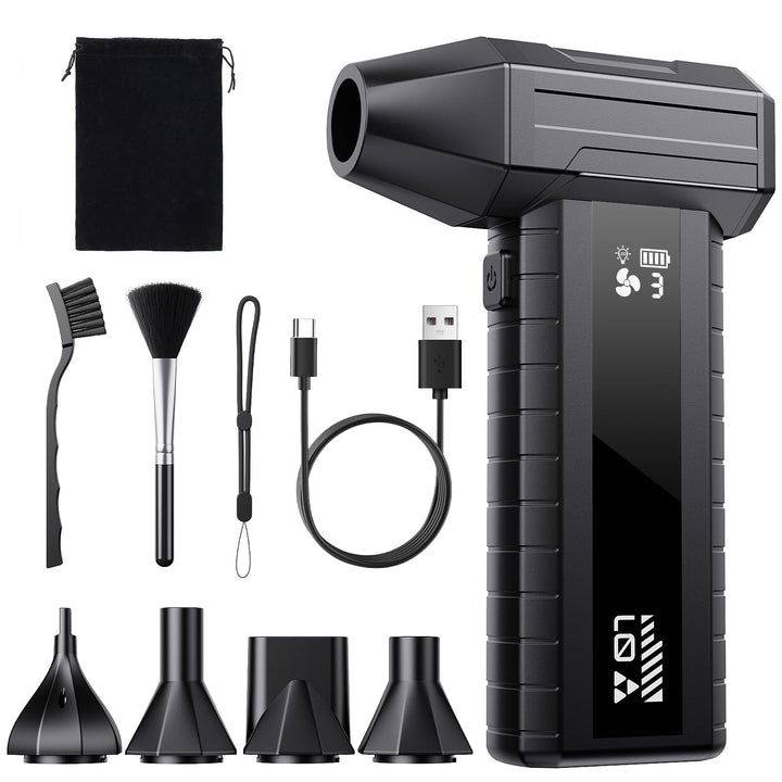 Druckluftspray Alternative, Elektrischer Air Duster mit 200.000 U/min Turbo Gebläse, 10500 mAh Akku