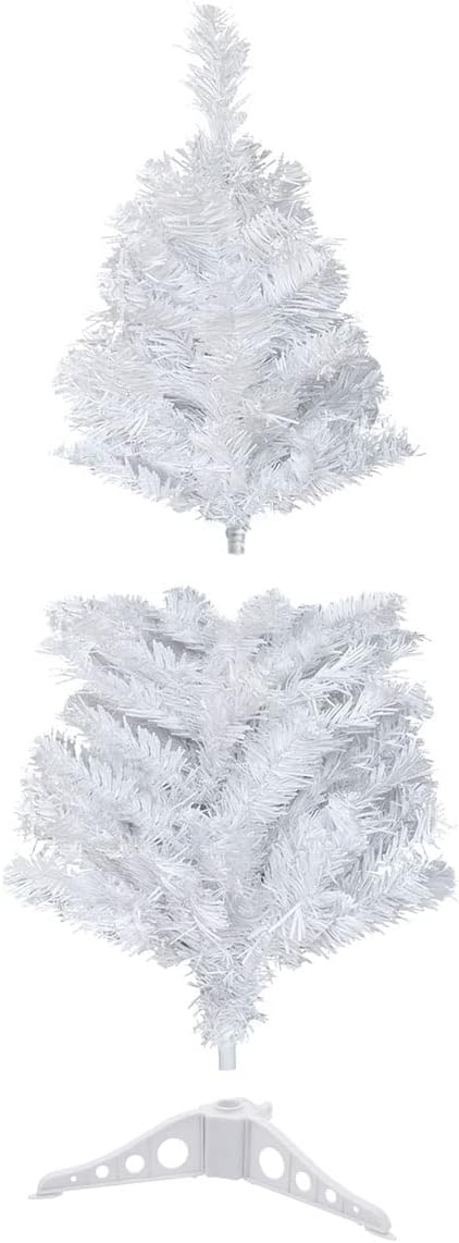 2ft 60cm Künstlicher Weihnachtsbaum Christbaum Tannenbaum mit KunststoffStänder (Weiss), Weiss