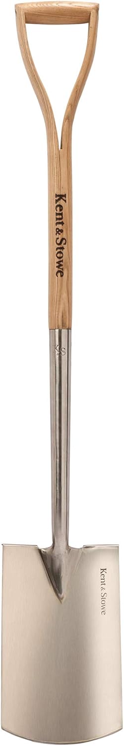 Kent & Stowe Gärtnerspaten – Profi-Spaten aus Edelstahl, für Harte und steinige Böden, Gartenspaten