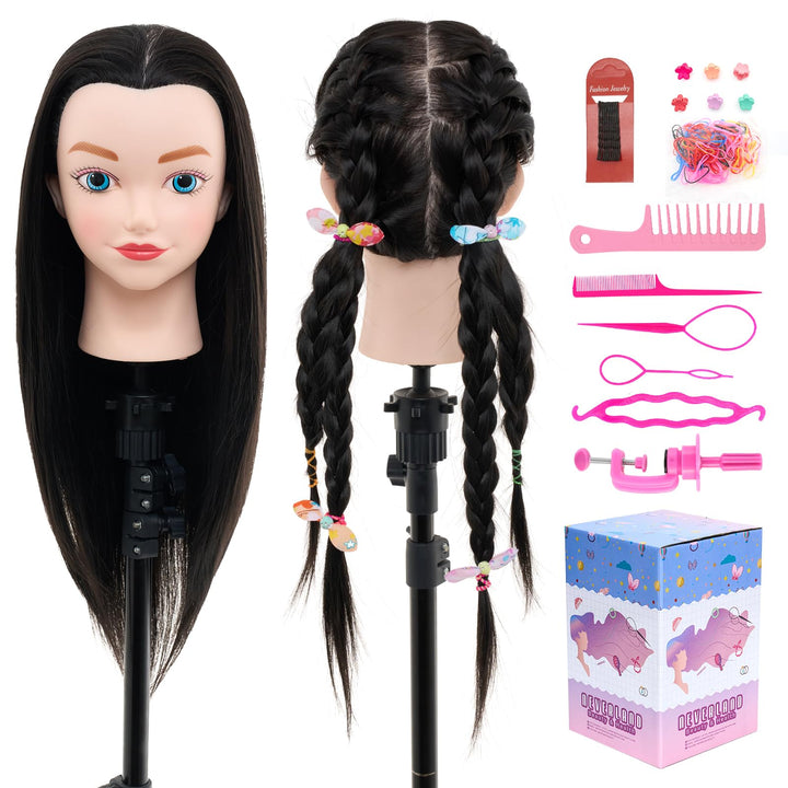 NEVERLAND Professionelle Friseur Kopf 20 inch 100% Synthetische Haar Training Kopf Friseur Kopf Spor